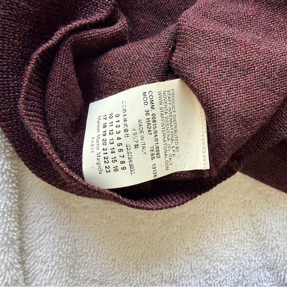 Maison Martin Margiela Maroon Crewneck long sleeve wool jumper x-large - Picture 6 of 10